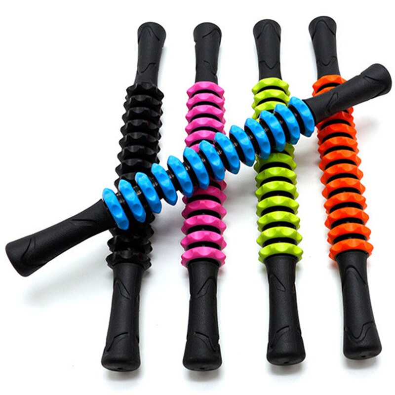 Yoga massage stick 13 stykke gear gym muskel rulle stick dyb massage træning bagben aflastende muskler til fitness sport grøn