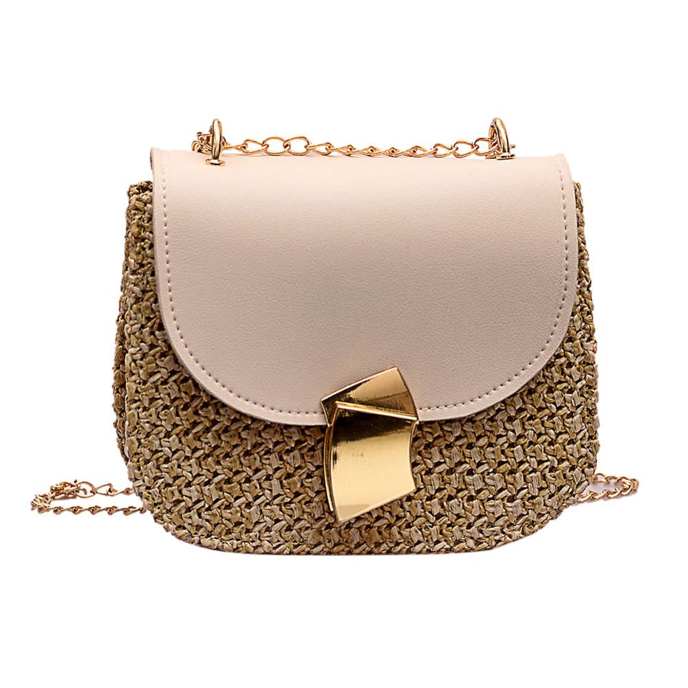 Hexagon Mulit Stijl Stro + pu Tas Handtassen Vrouwen Zomer Rotan Tas Handgemaakte Geweven Strand bolsa feminina: White C