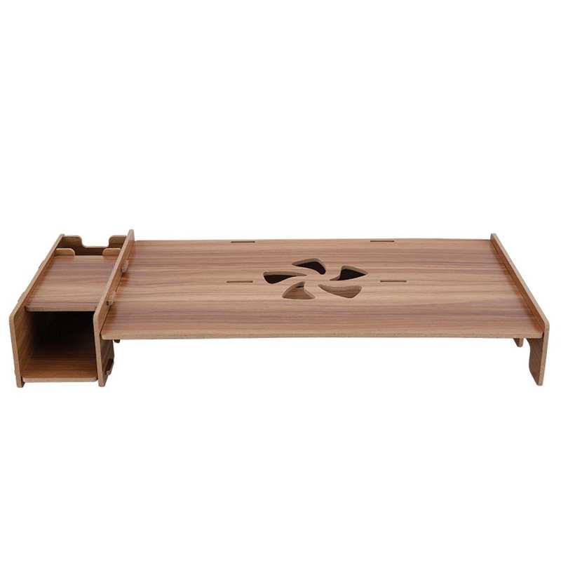 DIY Office Home Laptop Storage Wooden Rack Desktop Monitor Riser PC Laptop Stand Organizer Monitor Holder