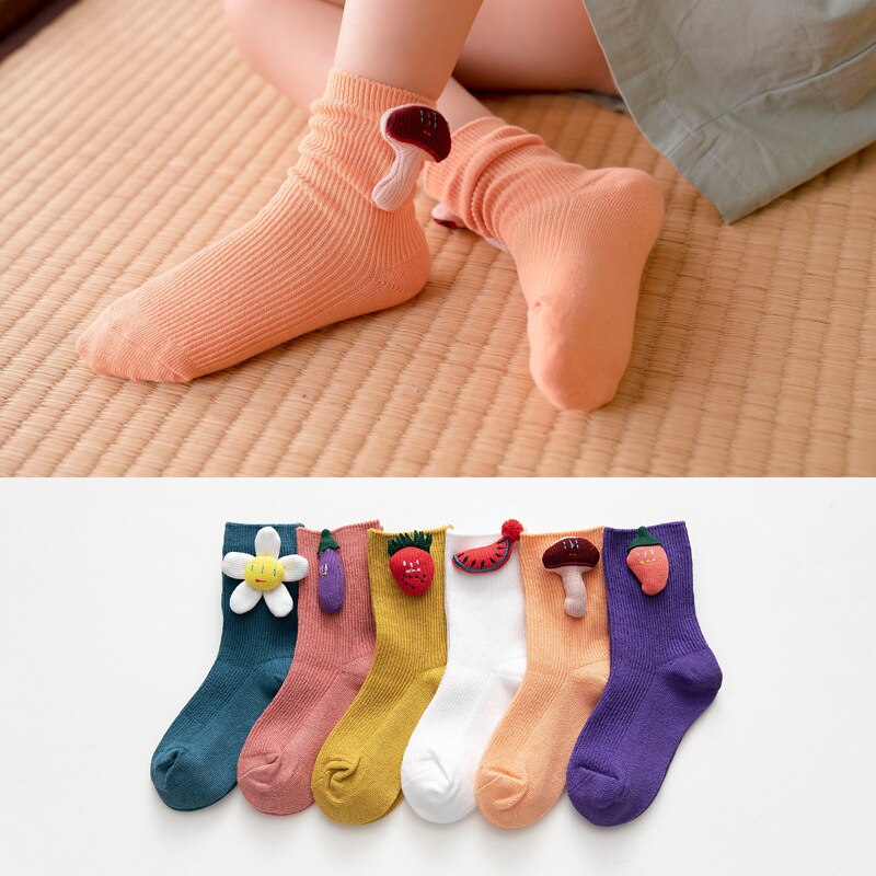 Kinderen Sokken Lente En Zomer Stijl Dubbele Steek Leuke Decoratieve Katoenen Sokken Kinderen Sokken Kinderkleding