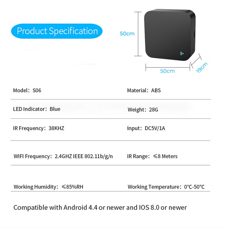 WiFi Remote IR Control Hub Tuya Smart Life Wi-Fi Enabled Infrared Universal Remote Controller APP Google Assistant Smart Home
