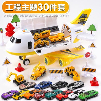 Kinderen Speelgoed Vliegtuig Grote Jongen Baby Politie Legering Auto Parkeerplaats Grote Vliegtuig Model Speelgoed Auto: Engineering 30pcs