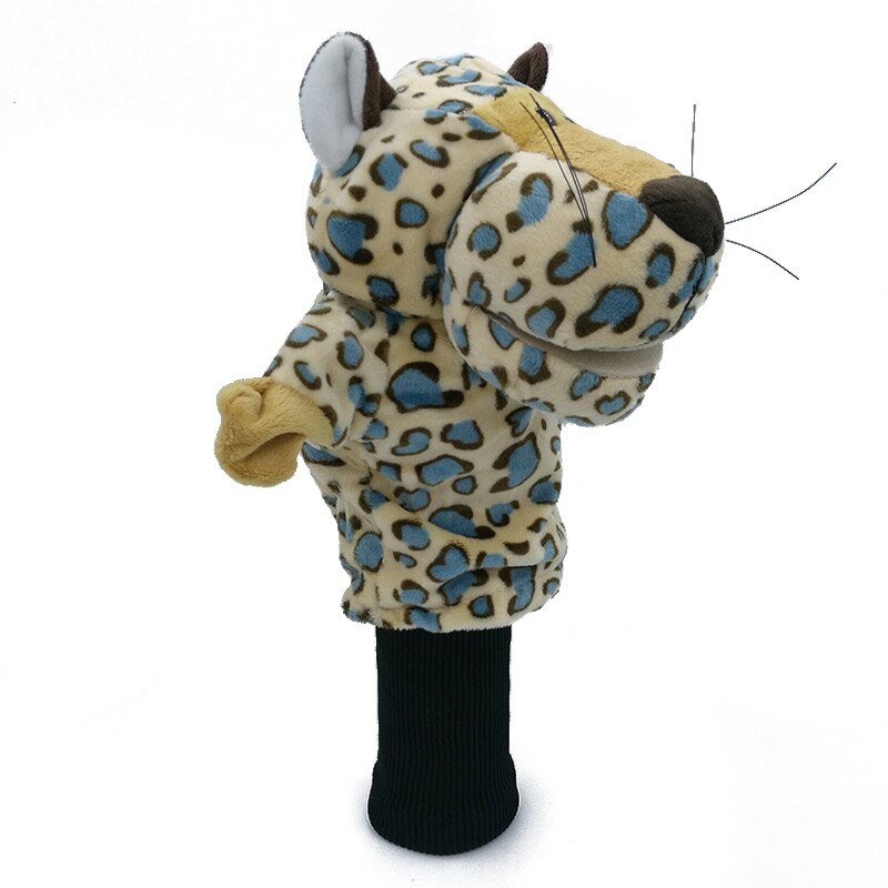 Spotted Leopard Golf Head Cover Fit Reg Fairway Woods Long Head Sleeve Headcover Animal Mascot Novelty Cute