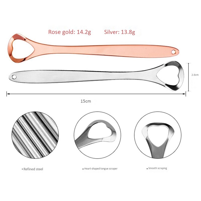 3Pcs Edelstahl Zunge Reiniger Metall Zunge Schaber Oral Reinigung für Entfernen Fleck zu Frischer Atem