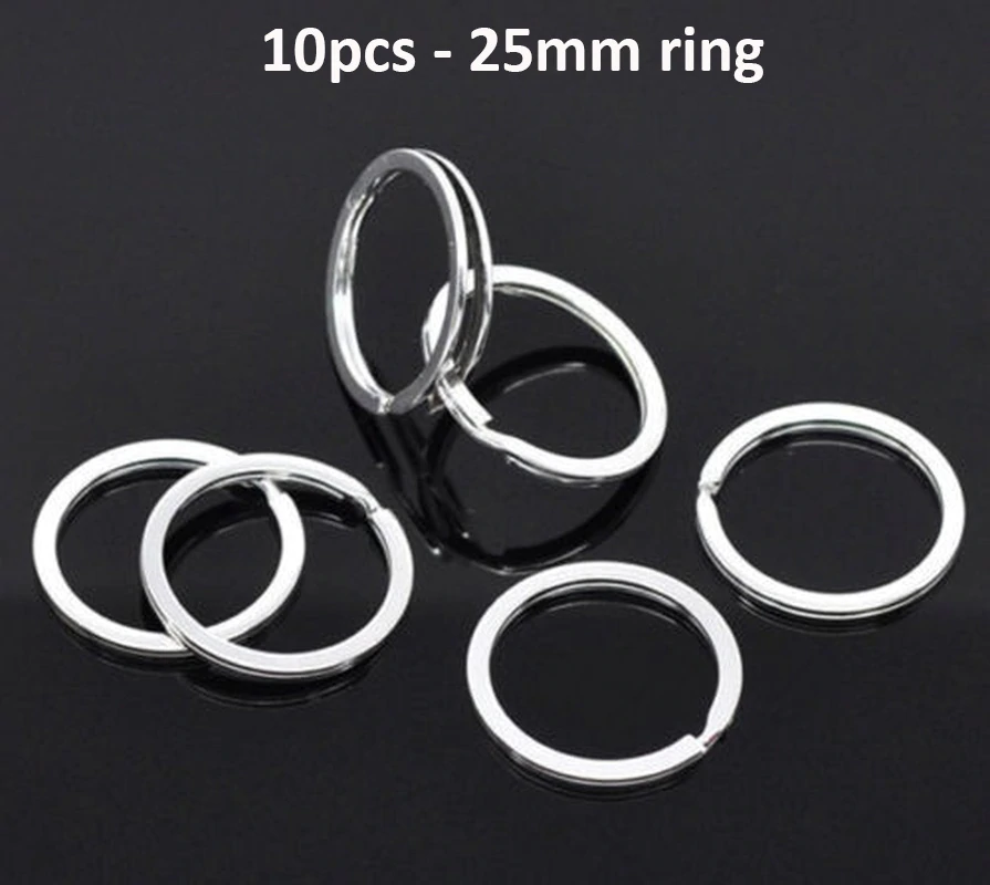 50 stk forsølvet metal blank nøglering nøglering kvindelige mænd nøglering diy nøglering tilbehør nøglering split ring: Lysegul