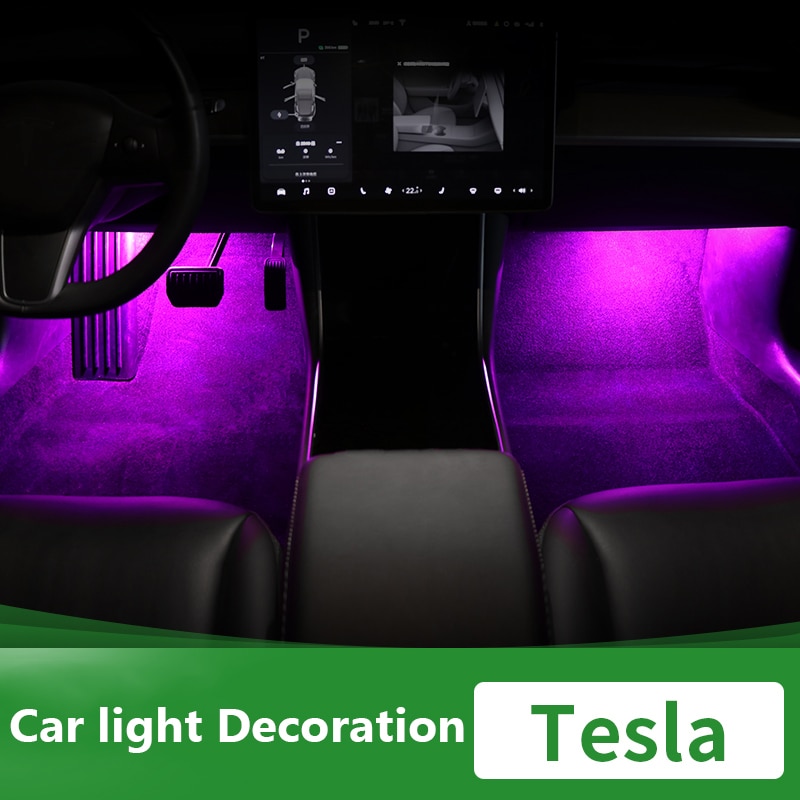 Led Auto-interieur Verlichting Auto Decoratie Lamp Voor Tesla Model 3 Model S Model X Voetenruimte Handschoenenkastje Kofferbak Lampen accessoires