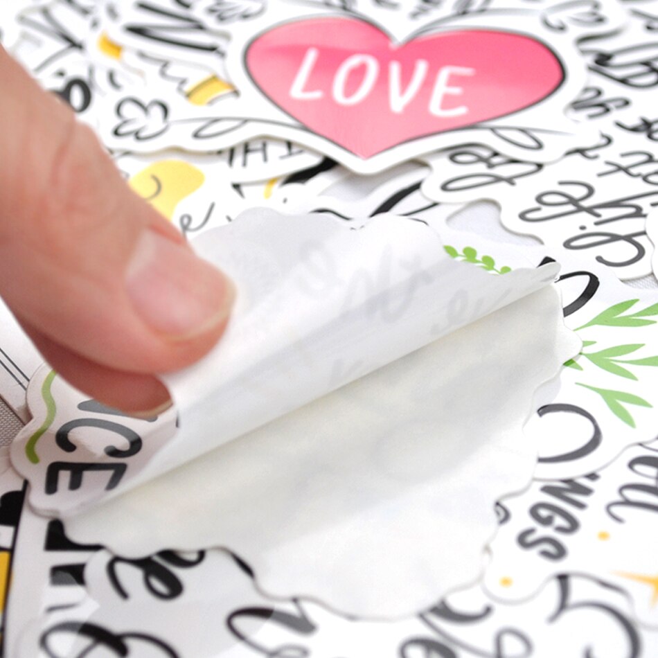 50pcs Inspirational Stickers Motivational Phrases Sticker Waterproof Aesthetic Pack for Laptop Travel Luggage Stickers