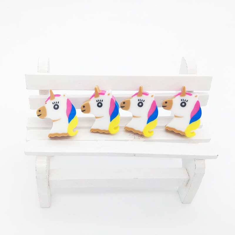 4 st/lot kawaii mini djur modifiera suddgummin tecknad unicorn penna suddgummi för barn leksaker kontor skolpapper