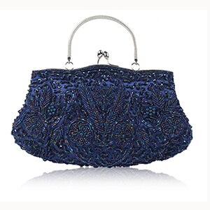 XIYUAN Brand2018 Evening Bag Women Lady Beaded Clutches Best Female Bulk Evening Bags With 12 Colors: Dark Blue