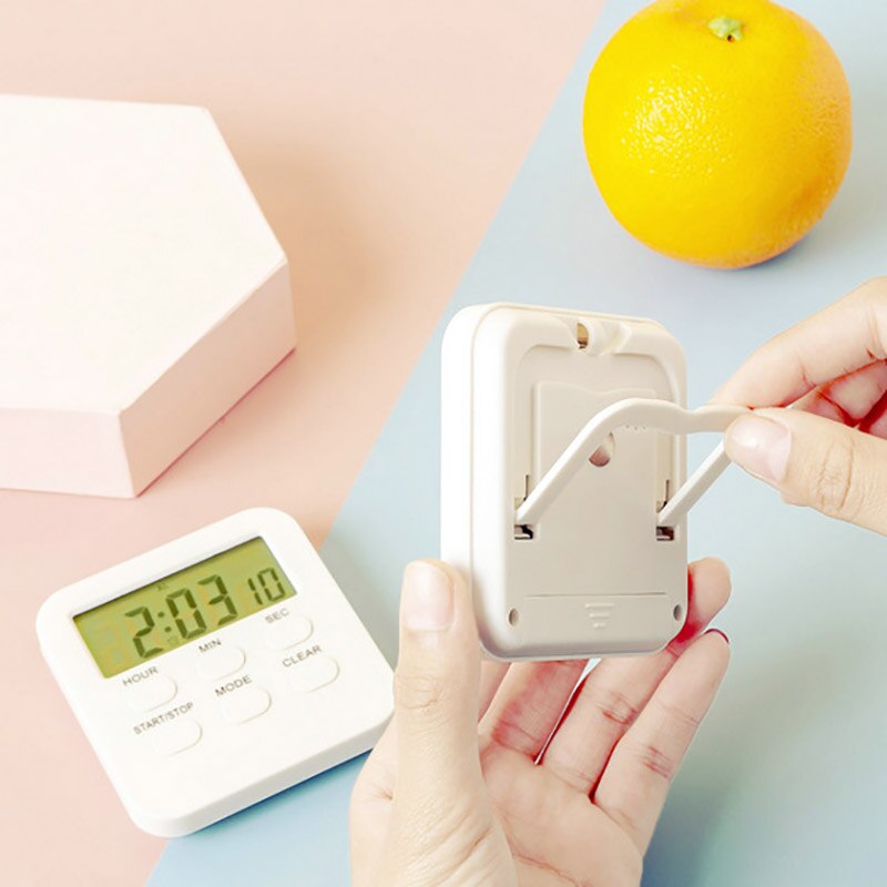 1Pcs Multifunction 24 Hour Timer Countdown Reminder White LCD Digital with Strong Alarm Small Clock Plastic Kitchen Electronic