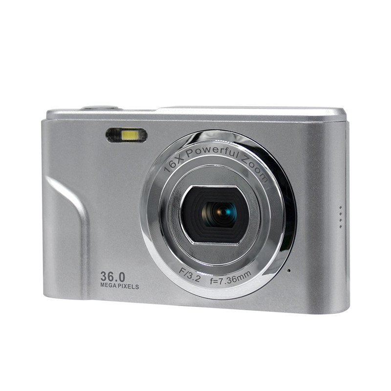 HD 1080P 2.4 pollici Mini fotocamera professionale per fotografia videocamera digitale portatile 16x Zoom digitale portatile per Set di fotocamere Vlog: silver-EU plug