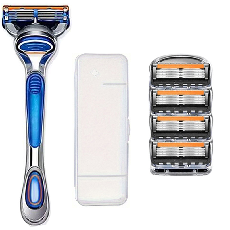 Cuchilla de afeitar de 5 capas, cuchilla de afeitar manual para HOMBRE, cuchilla de afeitar de seguridad, cuchilla de afeitar reutilizable clásica para protección de la piel