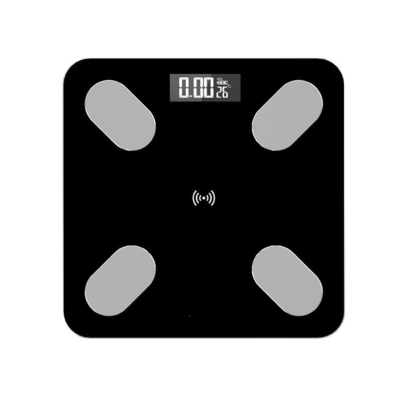 Body Bathroom Scale Smart Bluetooth BMI Electronic LED Digital Fat Weight Balance Body Composition Analyzer Scale: black
