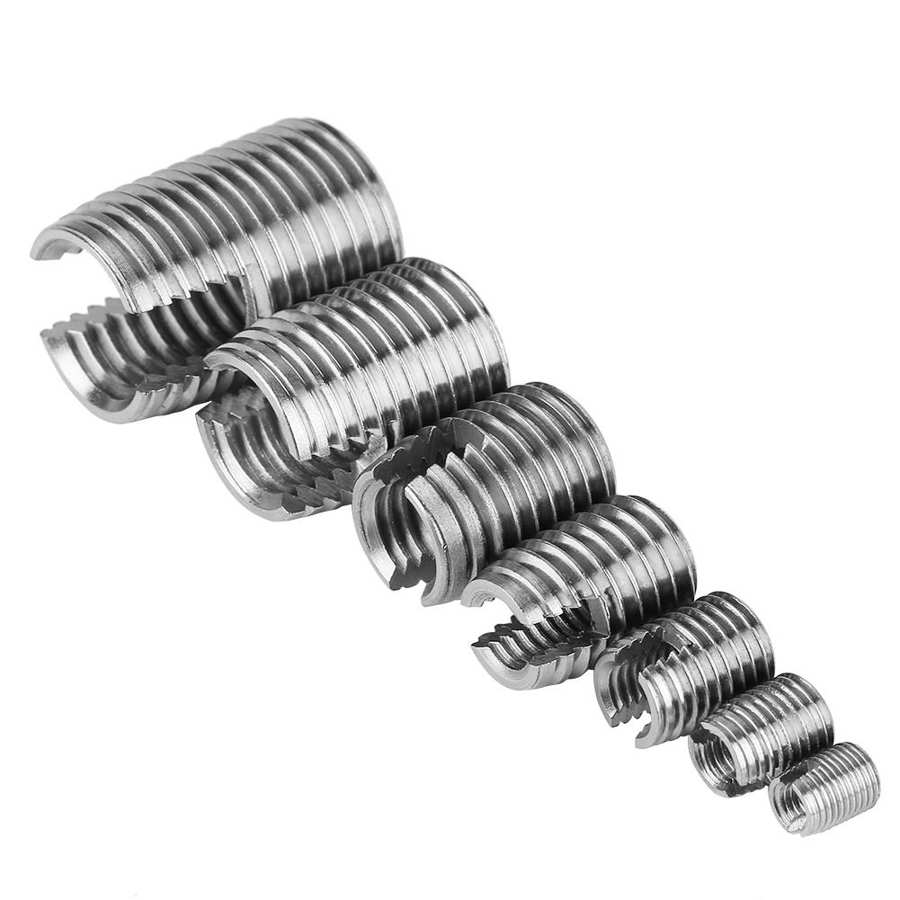 50Pcs Stainless Steel Inner Thread Self Tapping Thread Inserts Set Thread Reinforce Repair Hardware Tools