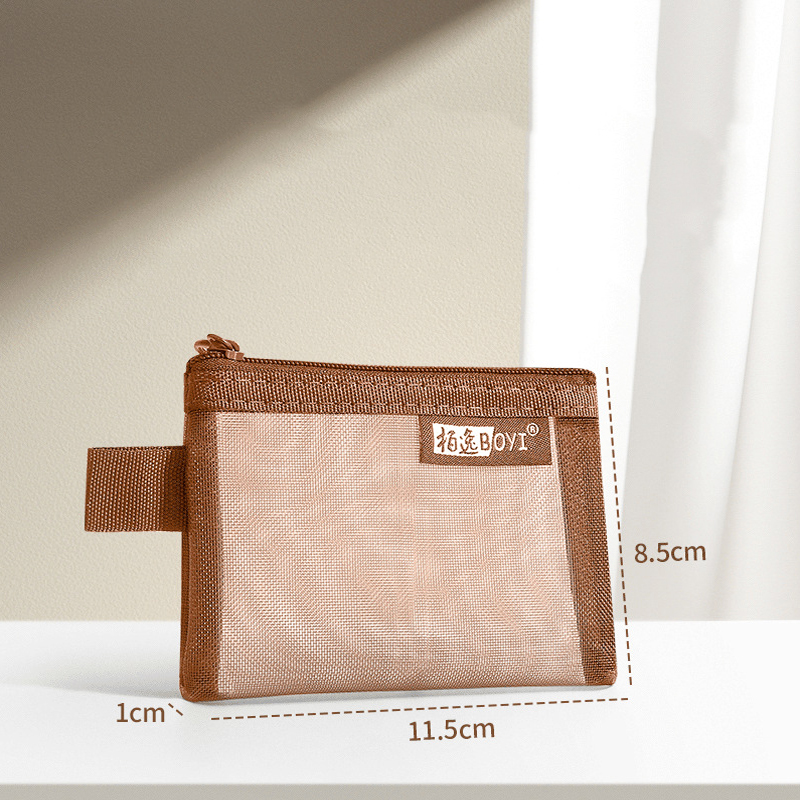 Portable Mini Zipper Quare Mesh Storage Bag,zippered Mesh Cosmetic Bag,small Square Mesh Coin Purse Travel Storage Carry Pouch: Burgundy