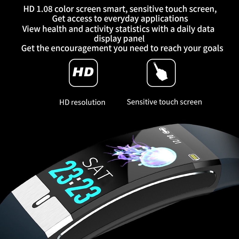 ECG PPG Smart Wristband 24 Hours Body Temperature Heart Rate Blood Pressure Oxygen Monitoring Fitness Wristband Smart Bracelet