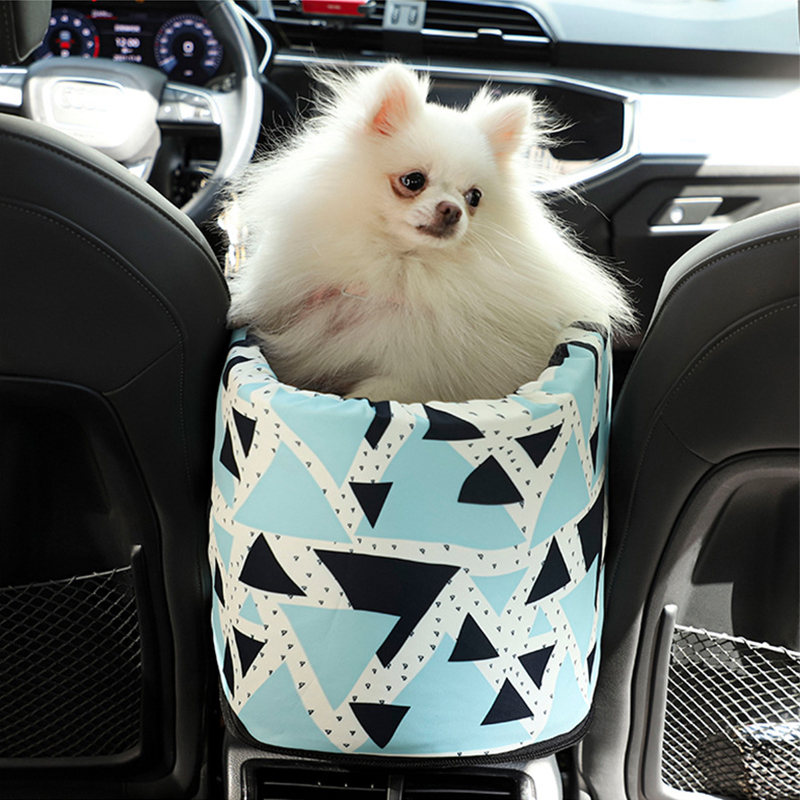 Asiento de coche portátil para perros y gatos pequeños, caja de seguridad con reposabrazos, Control Central, antideslizante