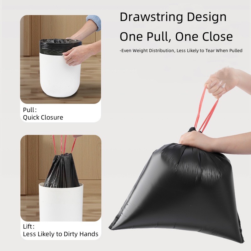 Czarny worek na śmieci Odporne na rozdarcia worki na śmieci chroniące prywatność 45x45cm 80/rolka Szczelne, duża pojemność robić kuchni w domu