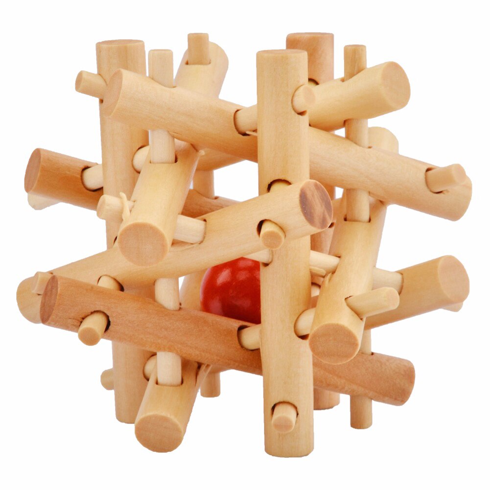 Chonor 3D Houten Breinbreker Puzzel #112 – Klassiek Luban Slot, Handgemaakt, Biologisch Hout, Cadeau-idee