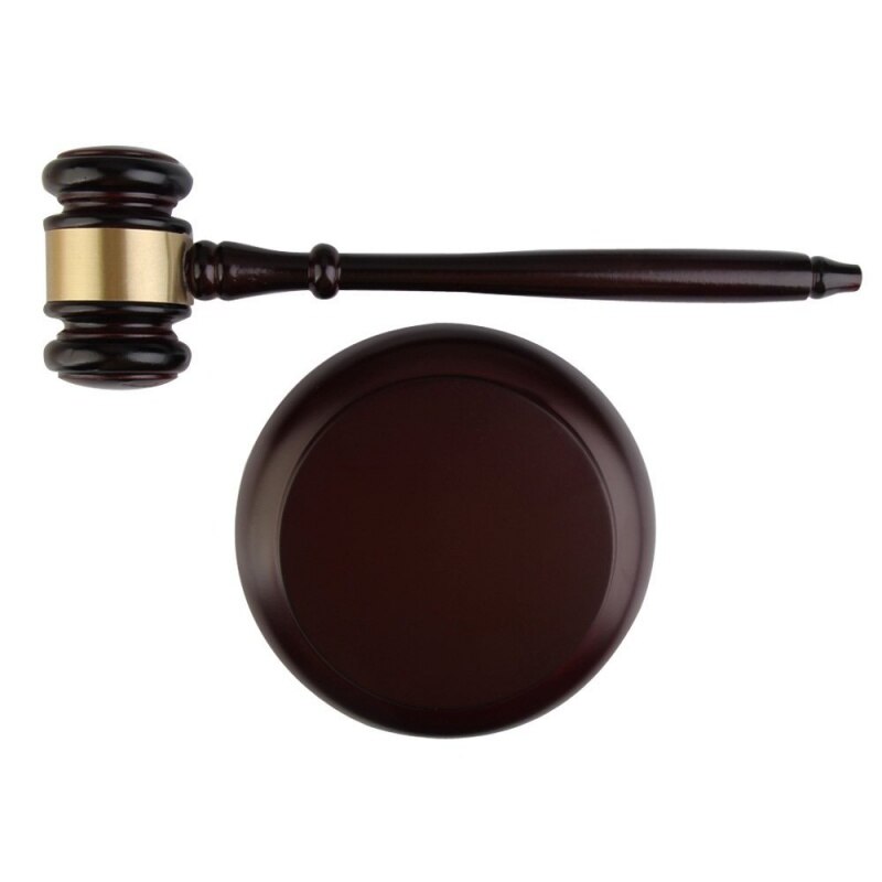 Wooden judge's gavel auction hammer with sound block for attorney judge auction handwork
