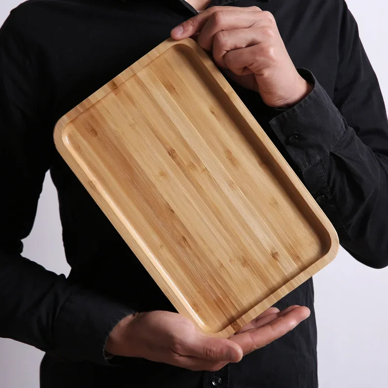 Bambus hölzern Tablett Bambus Pizza Tee Tablett Japanese rechteckig Haushalt Kuchen Brot fest Holz: verrotten