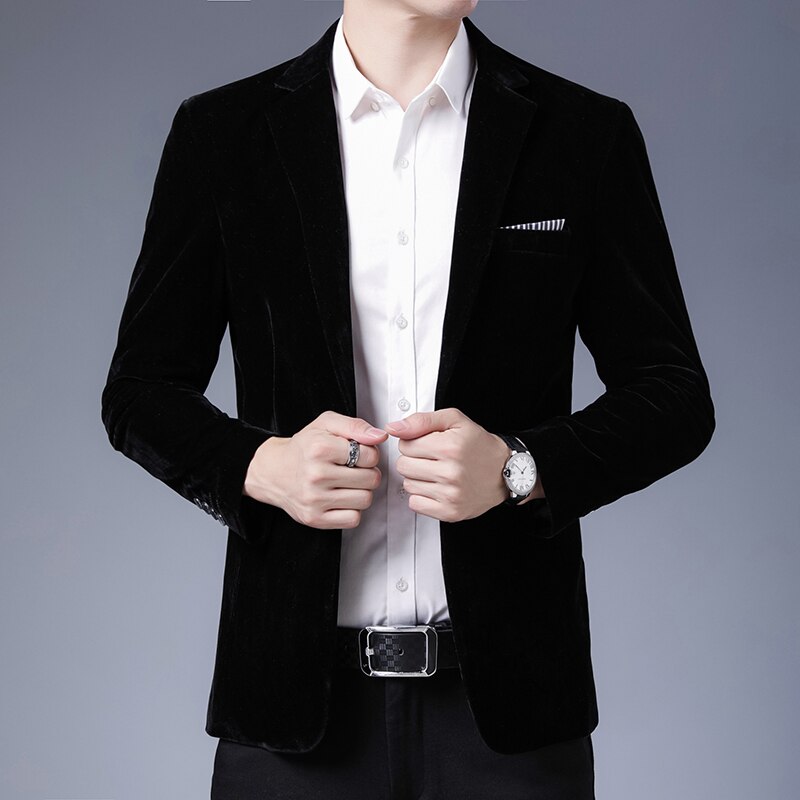 Men's Wool Suit Coat Wool Blends Casual Blazers Men Suit Top Male Solid Business Casual Mens Coats and Jackets