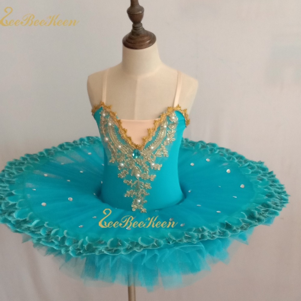 Pink/purple/blue Ballet Dress Girls Tutu Ballet Women Dance Dress Gold Lace Ballerina Diamond Performance Costume