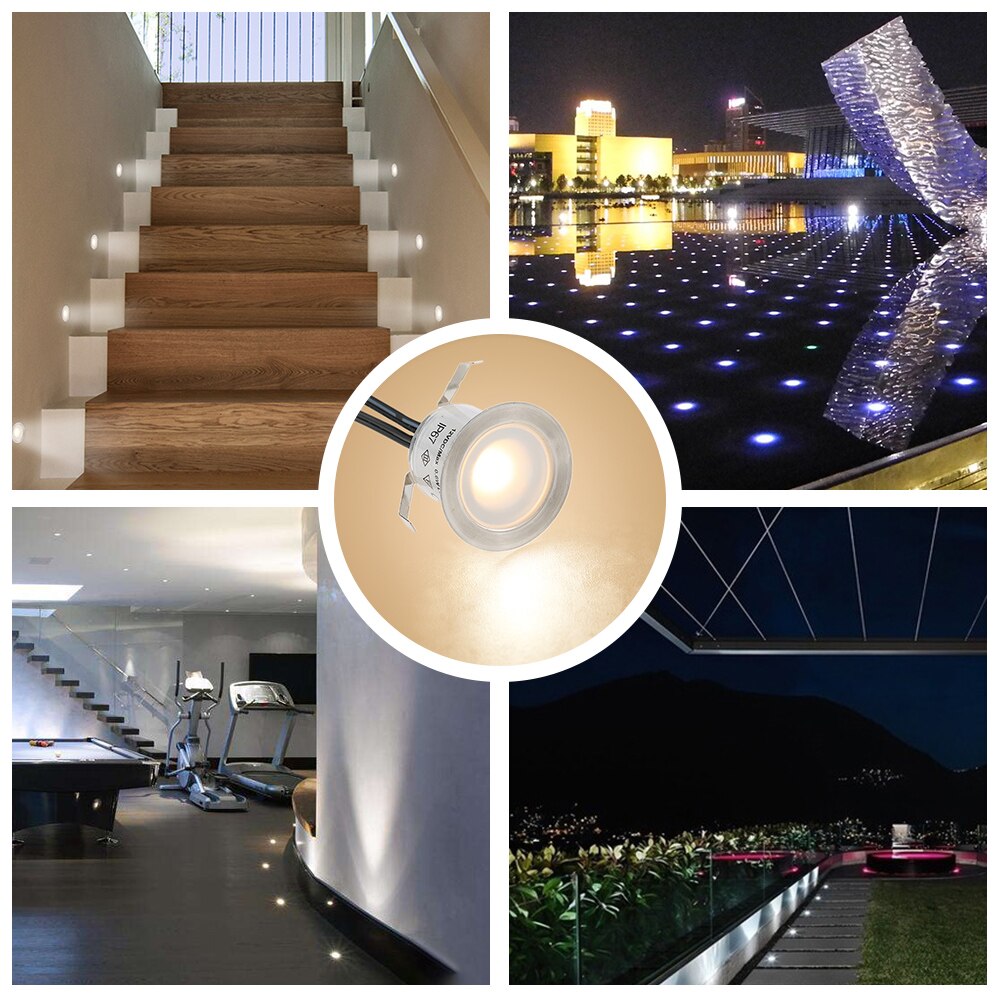 16 Stck 0,6 W Hohe Helle Einbau LED Deck Licht Wasserdicht in Boden Außen Landschaft LED Beleuchtung für Treppen Terrasse garten Boden