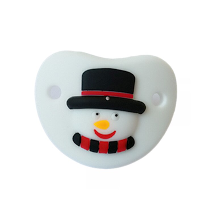 1 pièces noël pingouin mamelon bébé sucette coffre-fort infantile enfant en bas âge Silicone souple Anti-poussière couvercle bébé anneau de dentition tétine factice sucettes: Chocolat