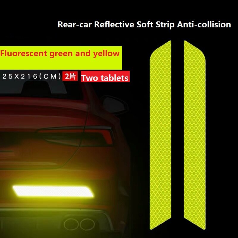 Safety Warning of Car Sticker Rear Bars Reflector Sticker Reflector Film: 1 sets of green