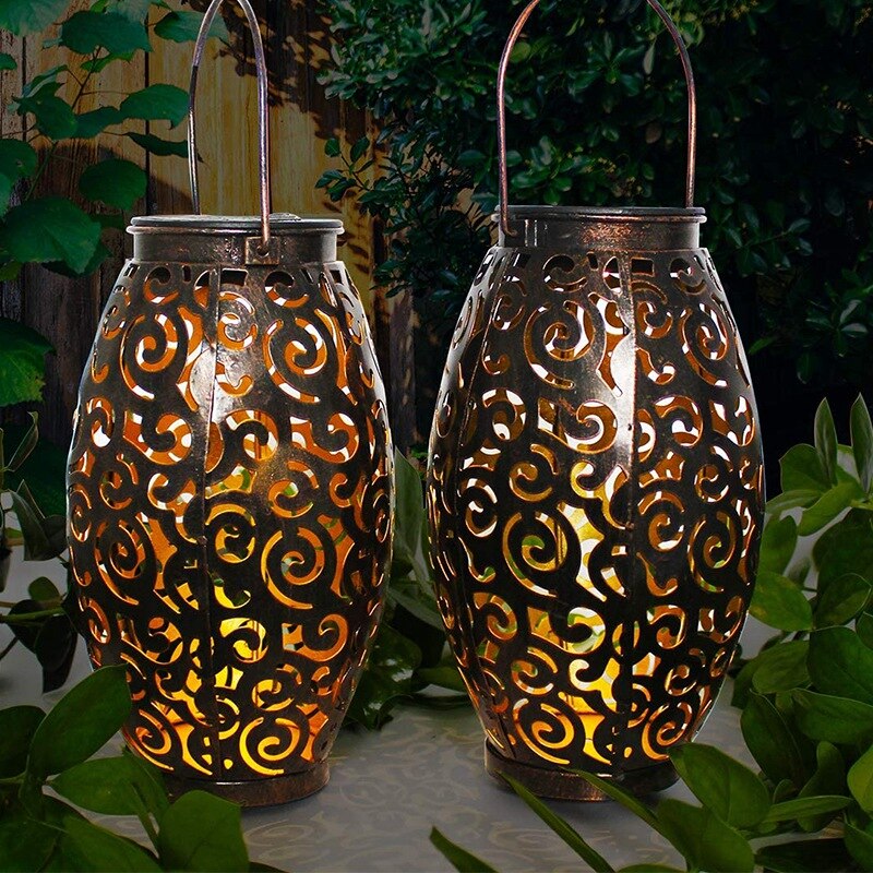 Pack Of 2, Outdoor Solar Lantern Hanging Light Garden LED Lamp Yard Patio Super Bright Warm White - View #5