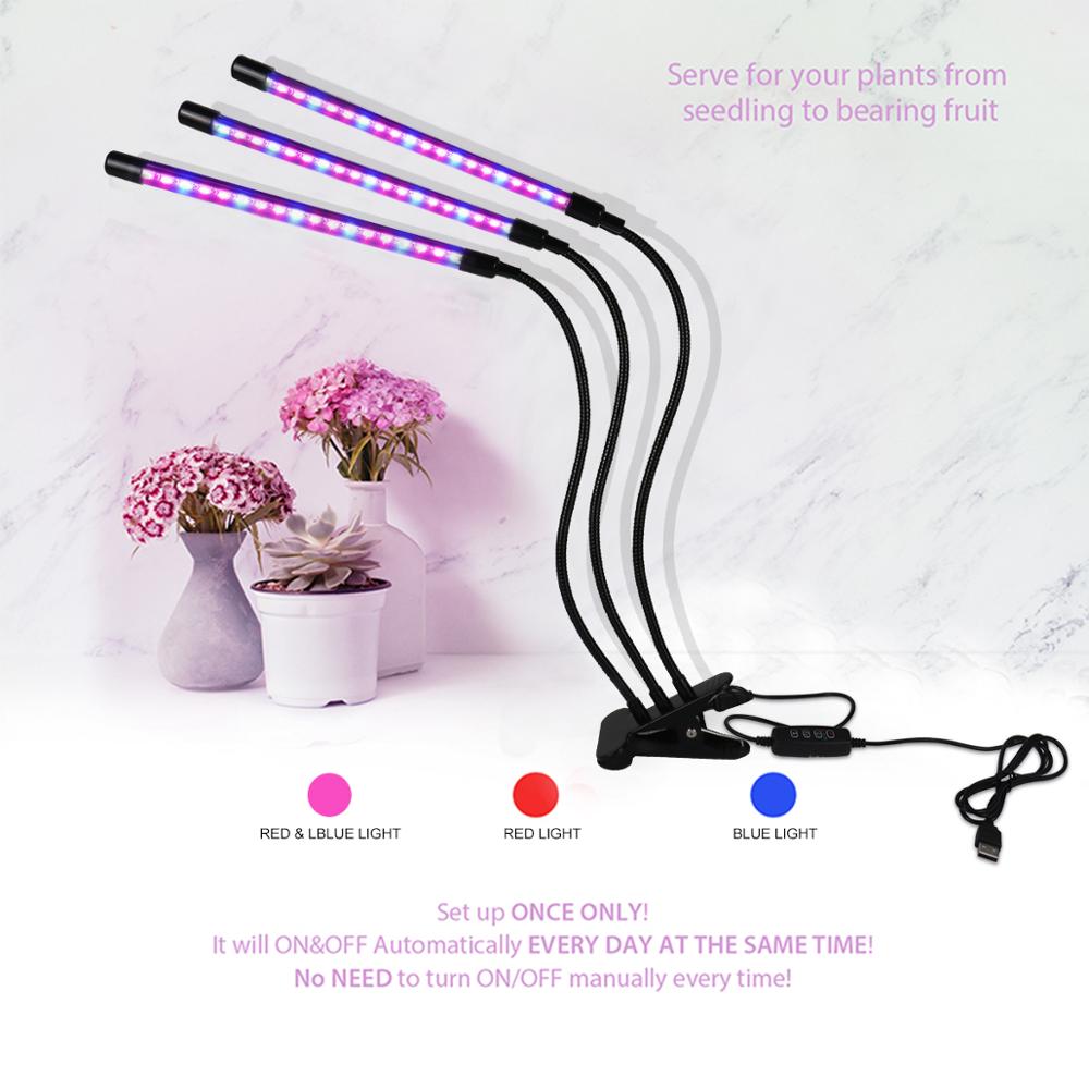 Luz LED de cultivo con USB Fito, Fito lámpara de espectro completo con Control para plantas semillas y flores, caja de tienda de cultivo Fitolamp para interiores