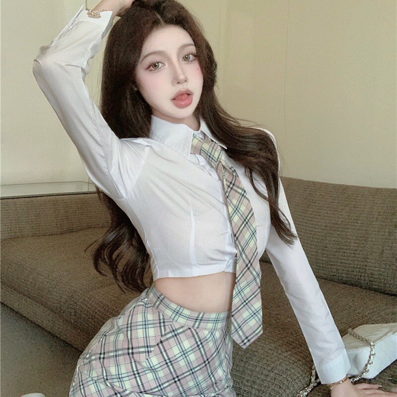 2022 japanese korean style girl jk uniform pure desire school uniform ol two-piece set coaplay pack hip skirt party clothing