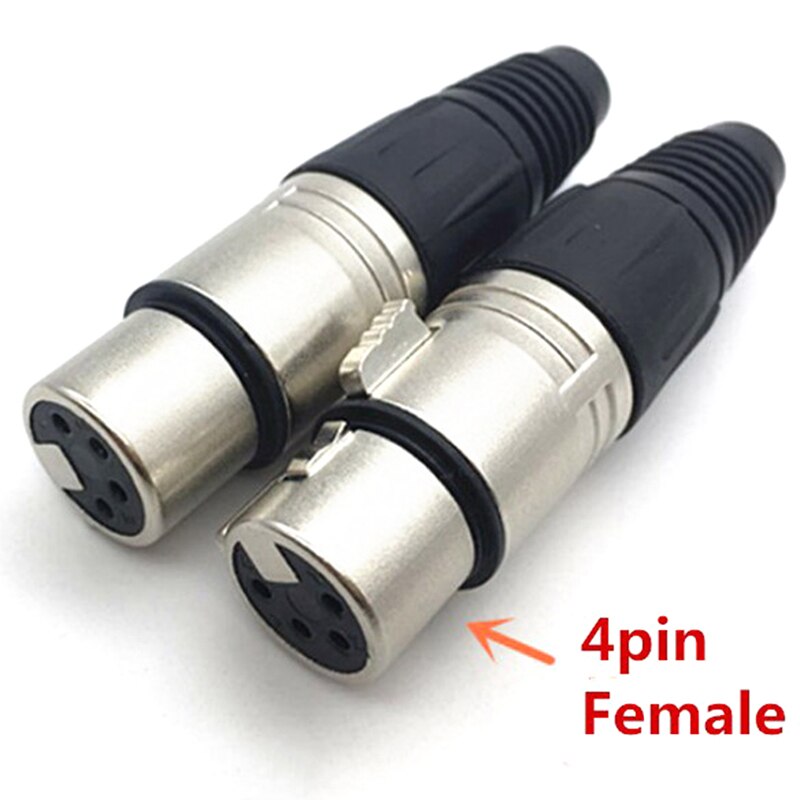 1pc 3-Pin 4-Pin 5-Pin Male & Female XLR Microphone Audio Cable Plug Connectors Cannon Cable Terminals SD&HI: 4pin female