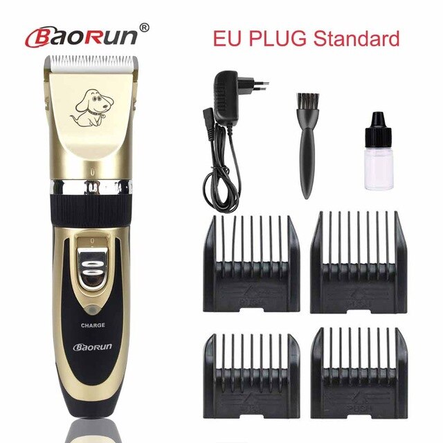 Rechargeable Pet Cat Dog Hair Trimmer Grooming Kit Horse Electrical Clipper Shaver Set Haircut Machine: EU Standard
