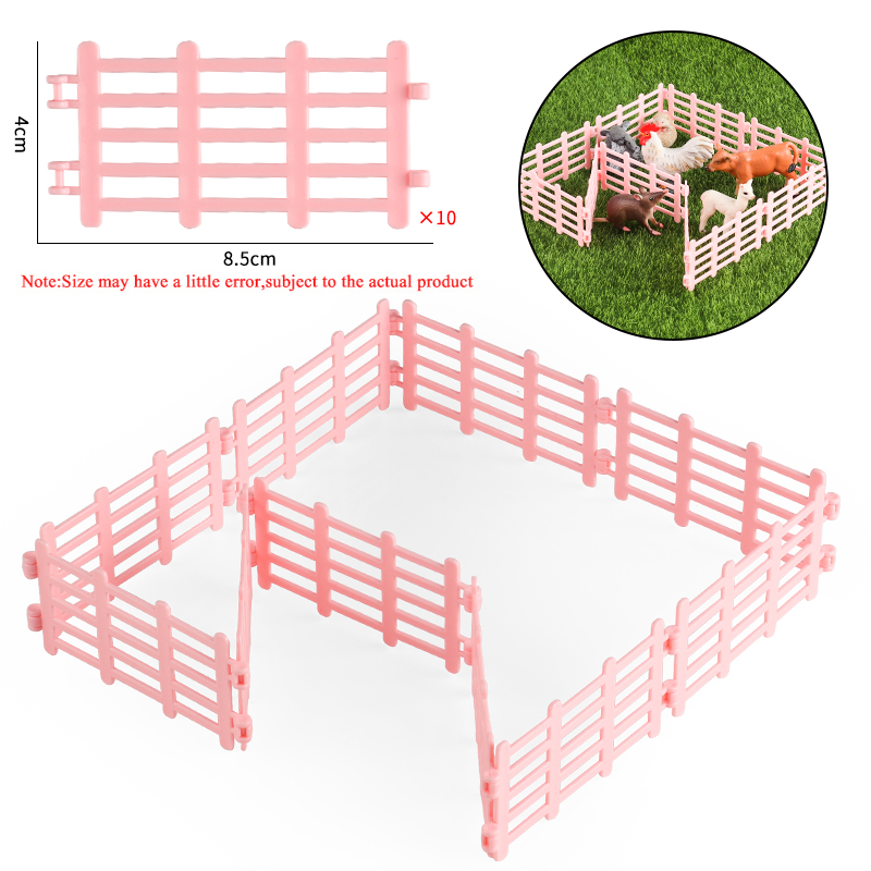 Oenux Simulatie Boerderij Hek Scène Speelgoed Bomen Huis Boer Eenhoorn Dieren Model Miniatuur Ambachtelijke Woondecoratie Schattige Kindercadeau: Rood