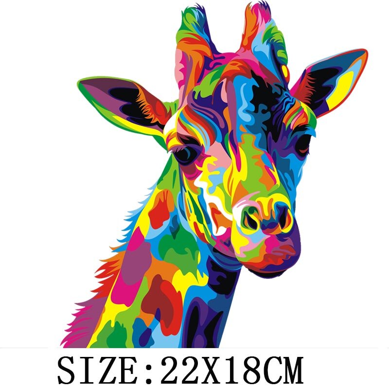 Giraffe diy transfers vinyl hitteoverdracht strijkstickers kleding stickers heren t-shirt thermische patches applicaties voor kleding