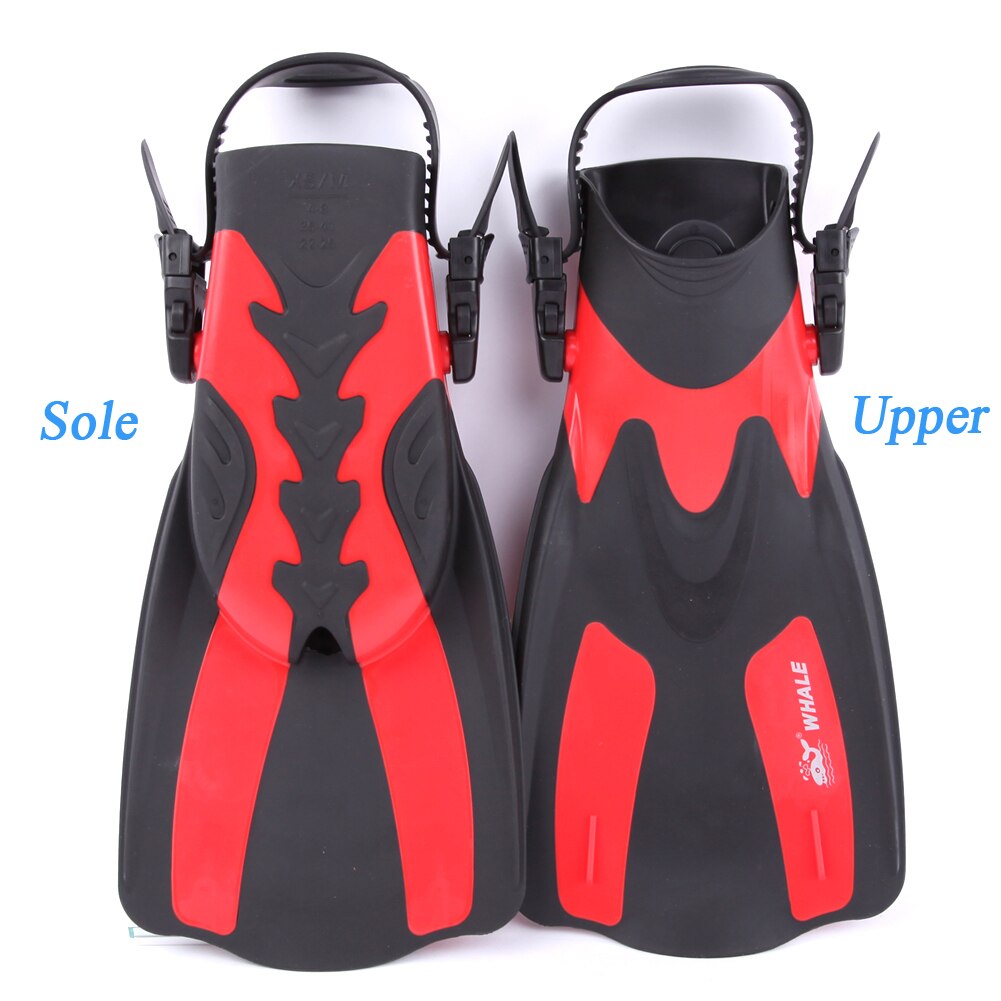 FN-200 de ballena aletas de natación adulto corto Scuba snorkel zapatos de natación aletas de pie Trek aletas de buceo con talón