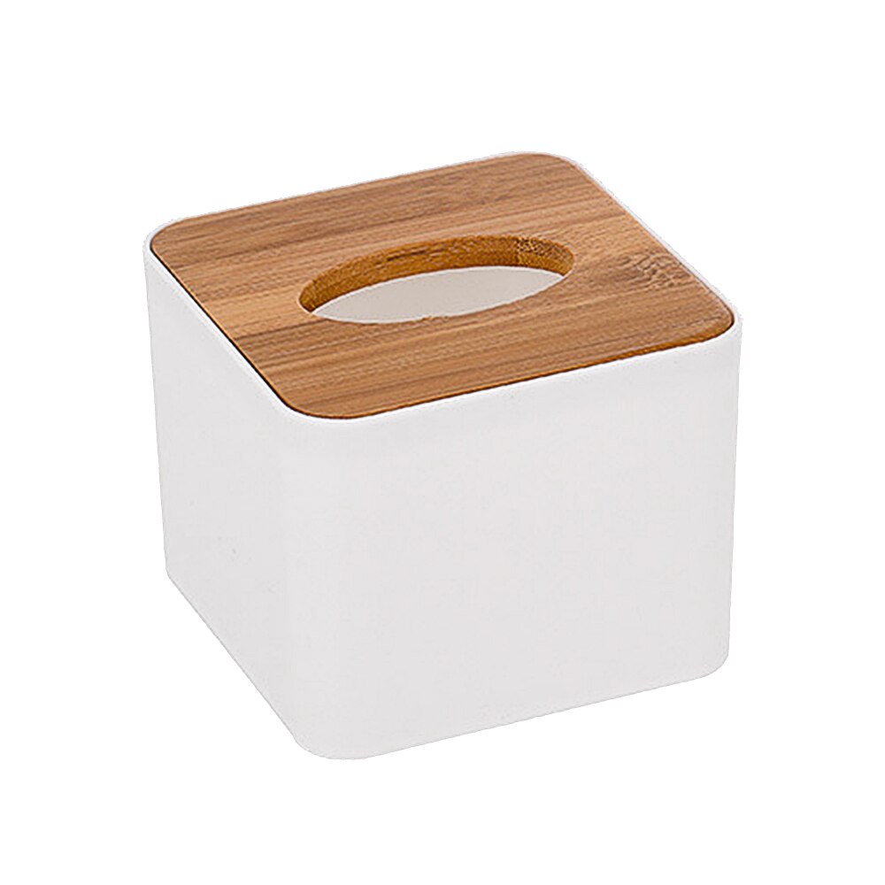 Tissue Box, Moisture-Proof Dust-Proof Bamboo Tissue Box For Toilet Bedroom And Office, Multi-Functional Mobile Phone Placing Box: 01
