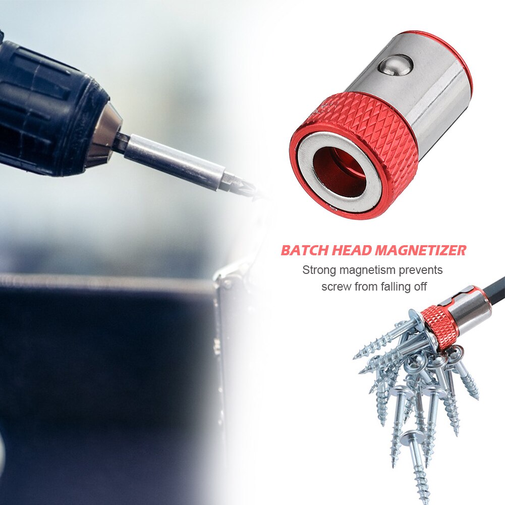 Removable Magnet Screwdriver Driver Hex Electric Bit Strong 6.35mm Magnetizer for Fixing and Installing Screws Supplies