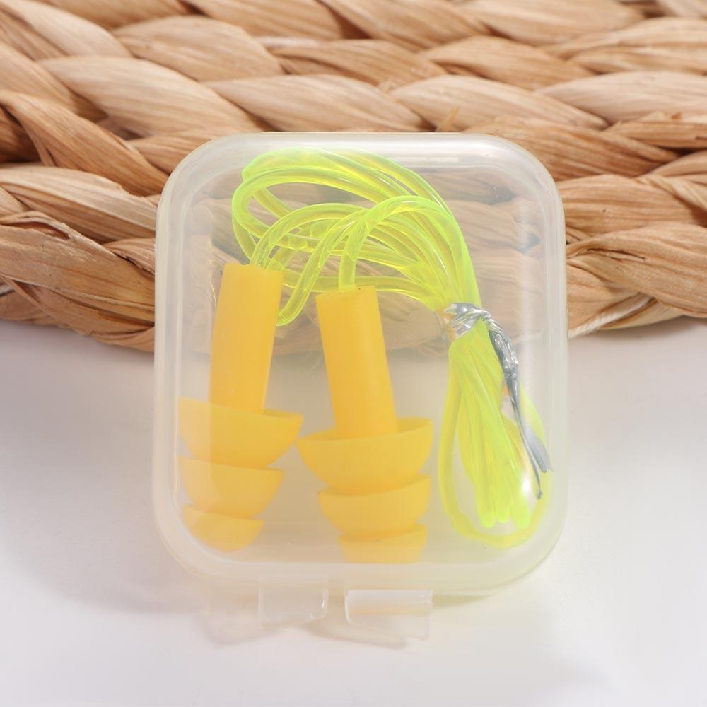 Zwemmen Accessoires Slaap Oordopjes Gehoor Voor Volwassen Zwemmen Zwemmen Oordoppen Siliconen Oordoppen Neus Clip Oordopjes met Touw: GRIJS