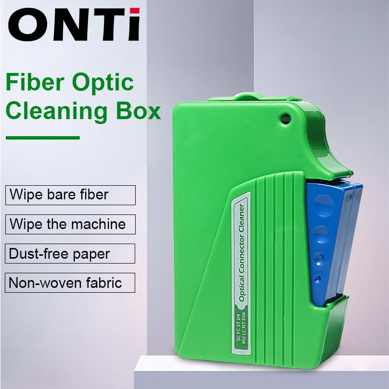 ONTi Fiber End Face Cleaning Box Fiber Wiping Tool Pigtail Cleaner Cassette Ftth Optic Fiber Cleaner Tools for SC/ST/FC