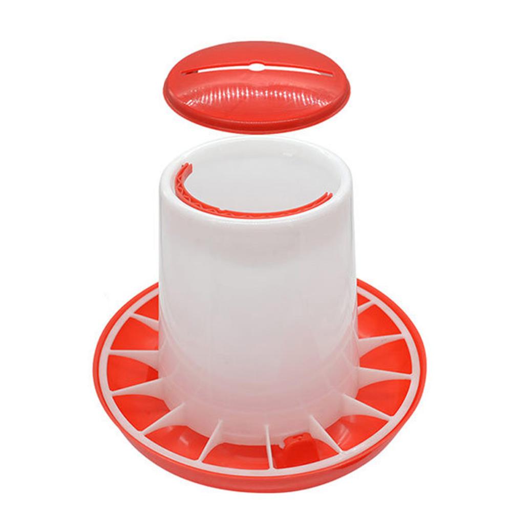 1.5kg Plastic Food Feeder Chicken Chick Hen Poultry Lid Handle Chicken Feeder Tool