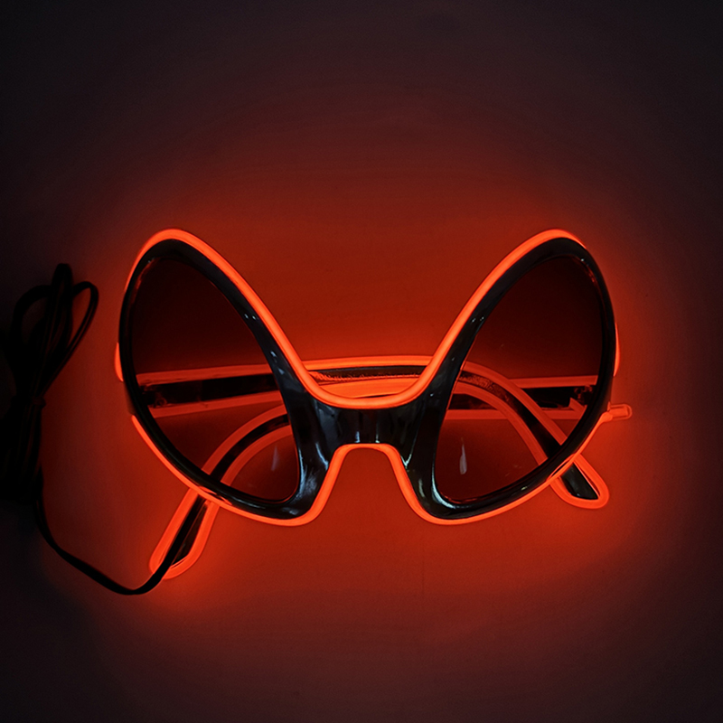 Funny Neon Glowing ET Glasses LED Luminous Alien Glasses For Halloween Party Supplies Light Up Eyeglasses Men Women Accessories