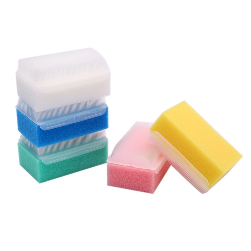 2 Pcs Baby Bath Sponge Soft Foam Washer with Cradle Cap Brush Body,Hair and Scalp Clean Gentle Baby Sensory Brush Bath Spon