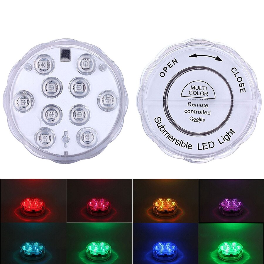 16 Kleuren Onderwater Led Licht Afstandsbediening Dompelpompen Lamp IP68 Waterdichte Outdoor Tuin Zwembad Badkamer Decoratie