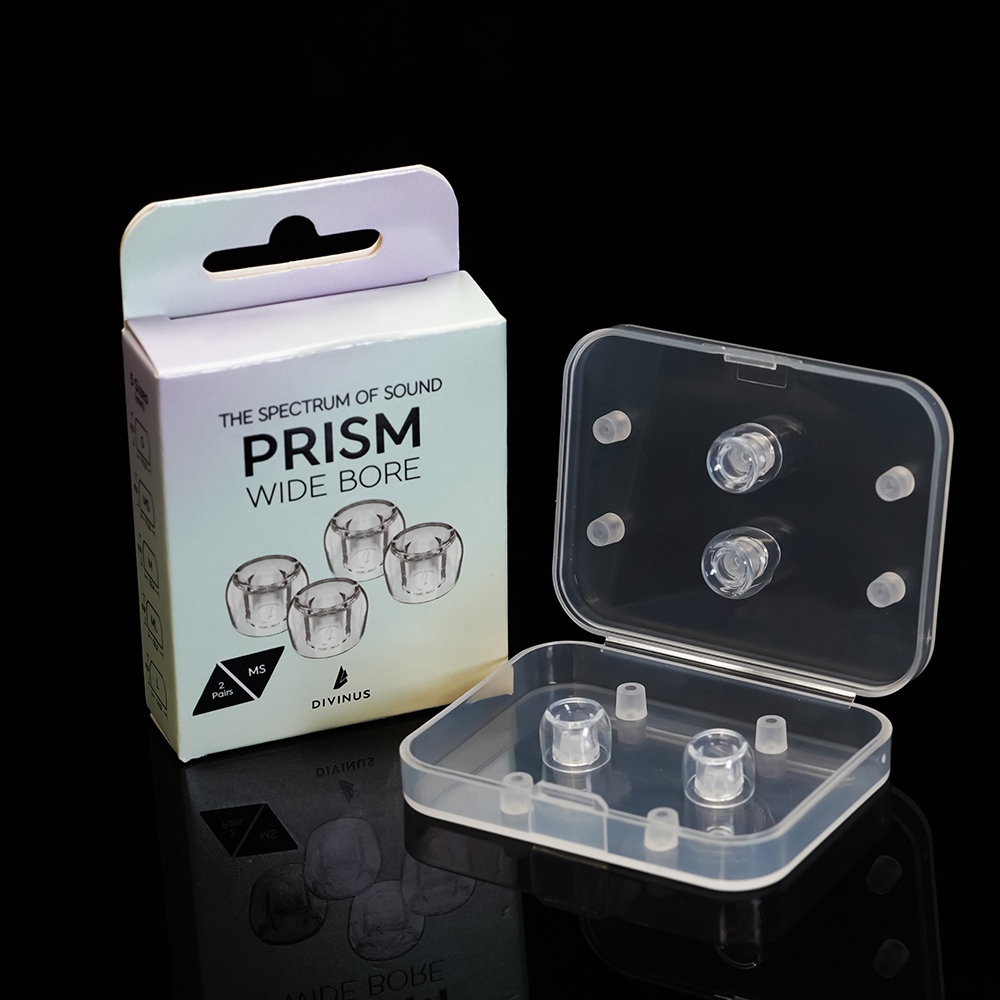 Divinus Prism Wide Bore LSR Earphone Eartips For 4-6mm Nozzle, Earphone Ear Tips for Dunu Davinci, AFUL Performer 5+2, JUZEAR: MULTICOLOR
