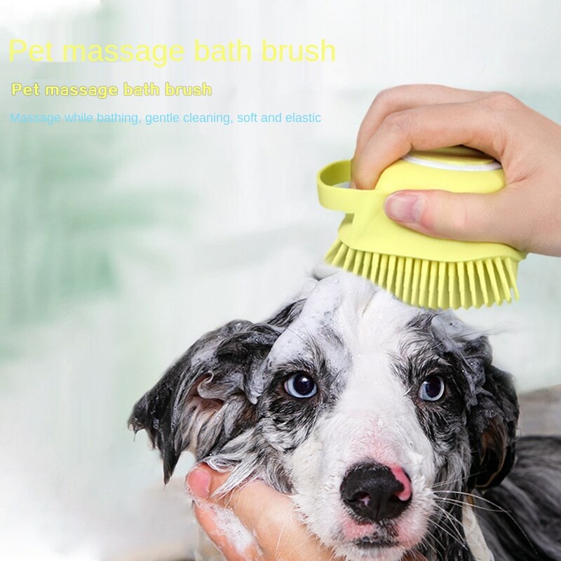 Haustier Hund Shampoo Massagegerät Pinsel Katze Massage Kamm Pflege Wäscher Dusche Pinsel für bat Kurz Haar Weiche Silikon Pinsel