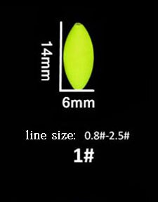 Flotador de pesca fluorescente Seven star, accesorios de equipo de pesca de carpa, tope A098, lote de 5 paquetes: size 1 yellow