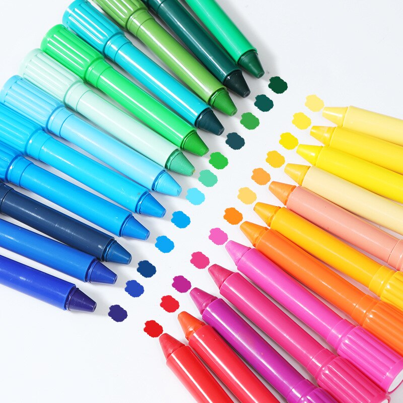 Primary school students rotating colorful sticks Water soluble oil pastels 36 color children's crayon painting set stationery